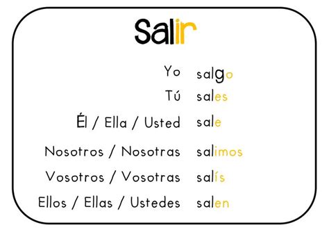 salir coniugazione|sortir en espagnol.